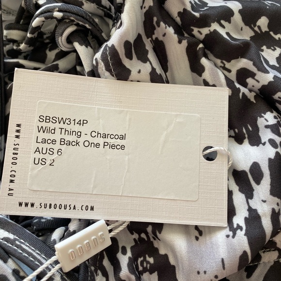 Suboo Wild Thing Lace Back Charcoal One Piece NWT - Picture 11 of 11